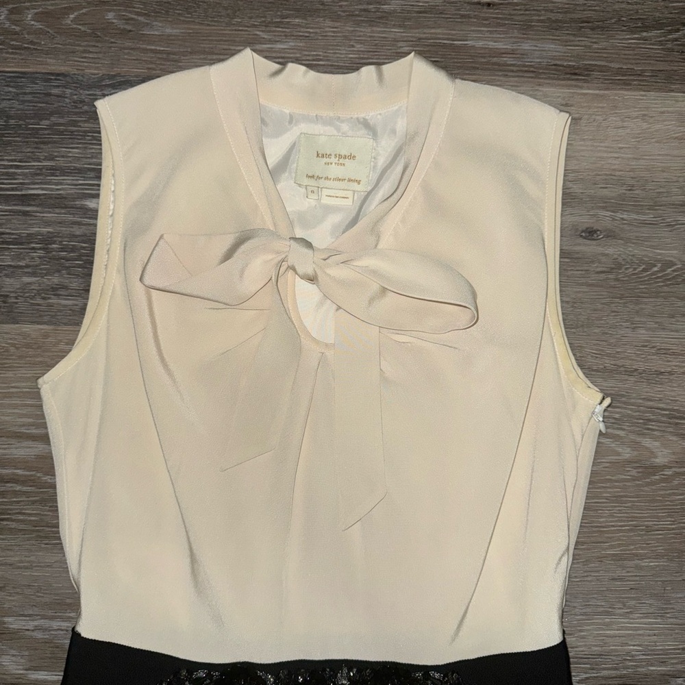 Kate Spade Tiera Cream & Black Silk & Tweed Dress - Size 0 - Picture 3 of 14